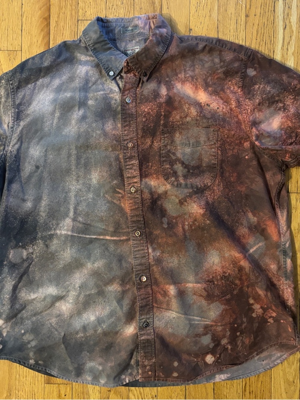 J. Crew Custom Reverse Tie-Dye Short-Sleeve Button-Down Shirt - X Large